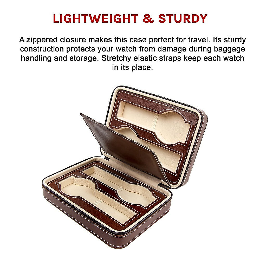 Watch Box Display Travel Case PU Leather - Silk Rolla