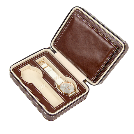 Watch Box Display Travel Case PU Leather - Silk Rolla