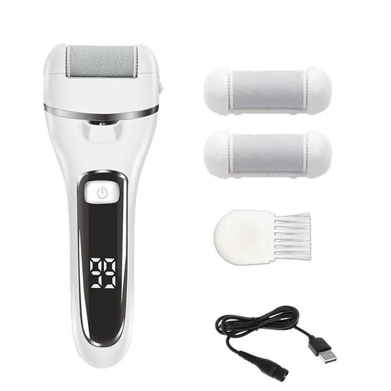 Rechargeable Electric Foot File Callus Remover with LED Display, USB Charging & Pedicure Tool - Silk Rolla