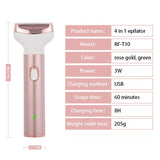 4-in-1 Electric Hair Removal Trimmer - Multifunctional Grooming Kit for Underarms, Bikini, Nose & Eyebrows - Silk Rolla