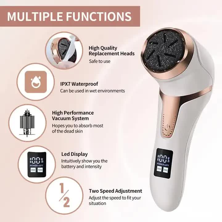 Electric Foot Callus Remover - Rechargeable Waterproof Pedicure Tool with Automatic Dead Skin Removal - Silk Rolla