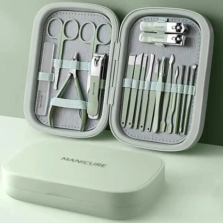 Professional 18-Piece Manicure and Pedicure Set - Silk Rolla