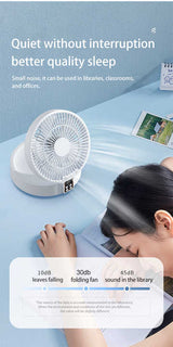 Remote-Control Mini USB Fan with Wall-Mount Design | Night Light & Digital Display for Convenient Cooling - Silk Rolla