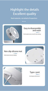 Remote-Control Mini USB Fan with Wall-Mount Design | Night Light & Digital Display for Convenient Cooling - Silk Rolla