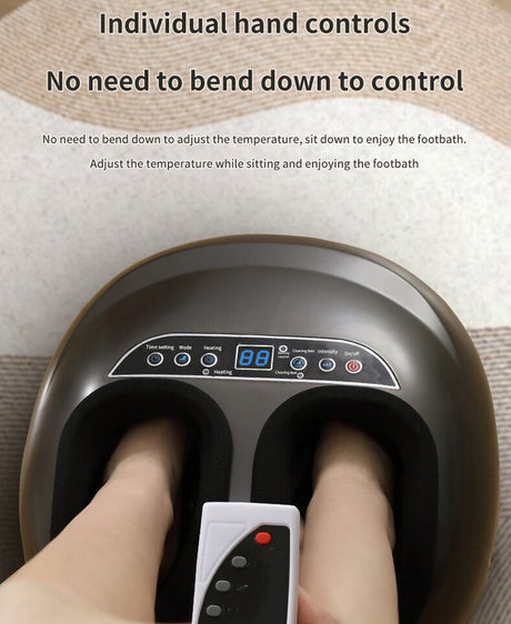 Luxury Automatic Shiatsu Foot Massager | Black Foot & Calf Massager with Air Compression, Adjustable Intensity & Digital Display - Silk Rolla