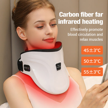 Portable Heated Neck Massager | Carbon Fiber Infrared Therapy with Adjustable Temperature Settings - Silk Rolla