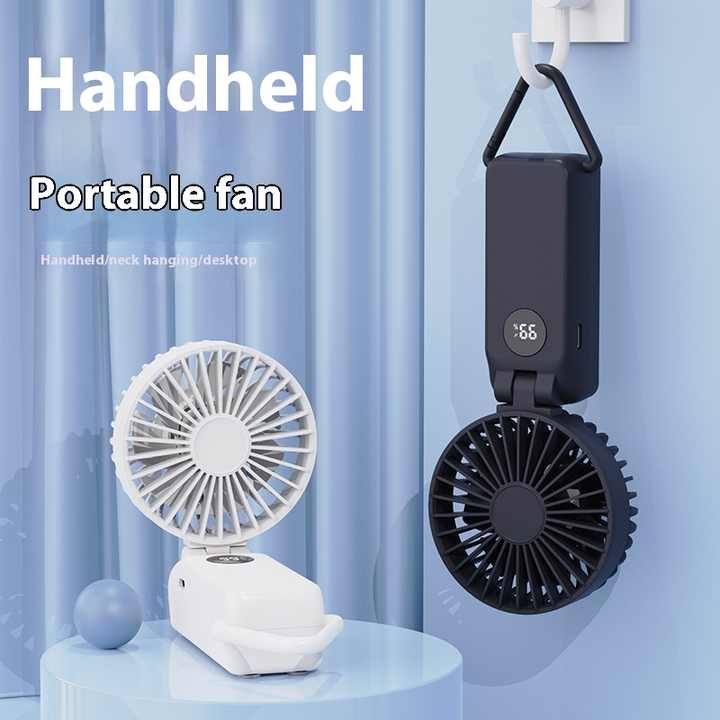 Portable Handheld Fan with 2000mAh Battery | 3-in-1 Desk, Handheld & Hanging Design - Silk Rolla