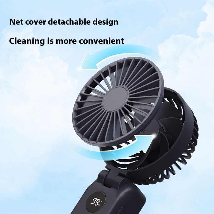 Portable Handheld Fan with 2000mAh Battery | 3-in-1 Desk, Handheld & Hanging Design - Silk Rolla