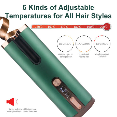 SILK ROLLA Cordless Automatic Hair Curler with Adjustable Temperature - Silk Rolla