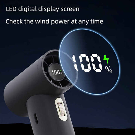 Portable High-Speed Turbo Fan | 2000mAh Rechargeable Battery with Multiple Attachments - Silk Rolla