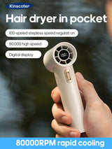 Portable High-Speed Turbo Fan | 2000mAh Rechargeable Battery with Multiple Attachments - Silk Rolla