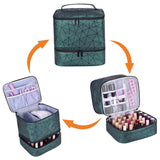 Large Cosmetic Bag | Portable Nail Polish Storage Case with Adjustable Dividers - Silk Rolla