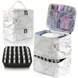 Large Cosmetic Bag | Portable Nail Polish Storage Case with Adjustable Dividers