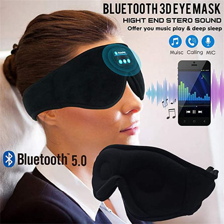 Bluetooth Sleep Eye Mask - Ultra Soft Wireless Music Mask for Travel, Meditation, and Sleep - Silk Rolla