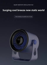 Modern Desktop Fan with Adjustable Angle | Digital Display for Precise Cooling - Silk Rolla