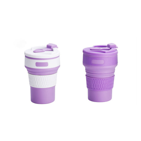 2-Pack Collapsible Silicone Coffee Cups 350ml | Portable, Food-Grade Travel Mugs Safe for Microwave & Freezer - Silk Rolla