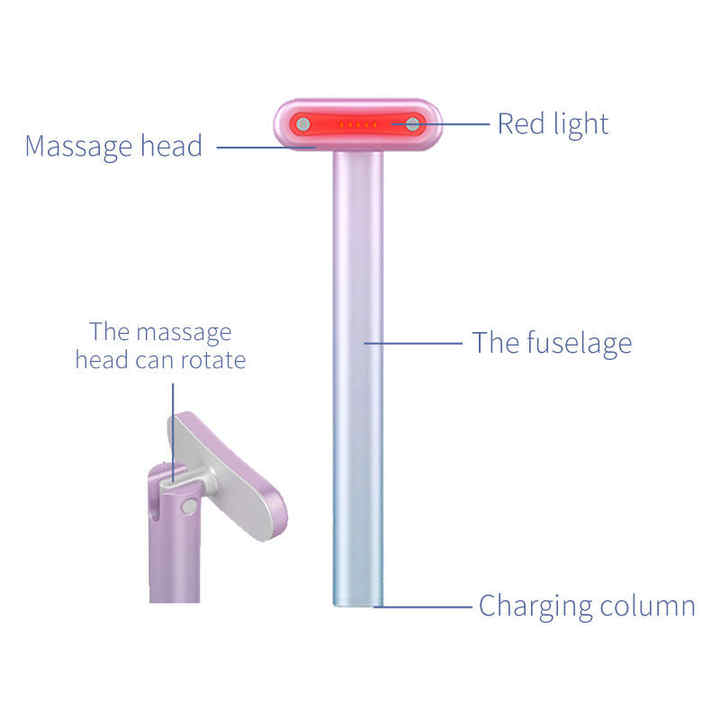 LED Light Therapy Face Wand | Portable EMS Microcurrent Device for Dark Circles, Wrinkles & Skin Firming - Silk Rolla