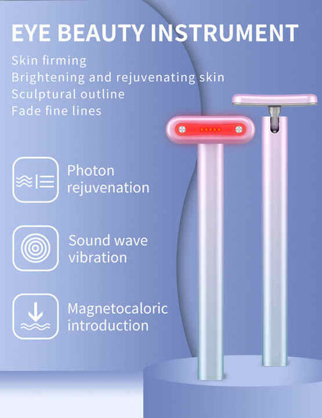 LED Light Therapy Face Wand | Portable EMS Microcurrent Device for Dark Circles, Wrinkles & Skin Firming - Silk Rolla