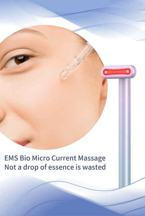 LED Light Therapy Face Wand | Portable EMS Microcurrent Device for Dark Circles, Wrinkles & Skin Firming - Silk Rolla