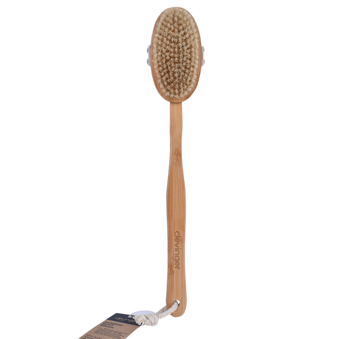 Bamboo Bath & Body Brush | Long Handle Exfoliating Brush for Smooth Skin - Silk Rolla