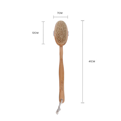 Bamboo Bath & Body Brush | Long Handle Exfoliating Brush for Smooth Skin - Silk Rolla