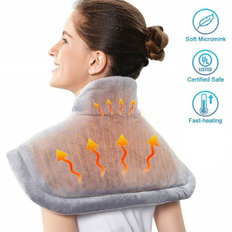 Electric Neck and Shoulder Heating Pad, Therapeutic Pain Relief - Silk Rolla