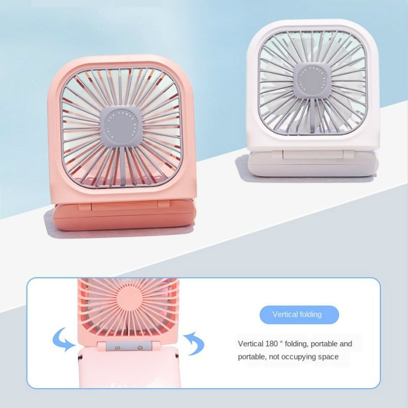 Portable Handheld Folding Fan | Compact USB Rechargeable Personal Cooling - Silk Rolla